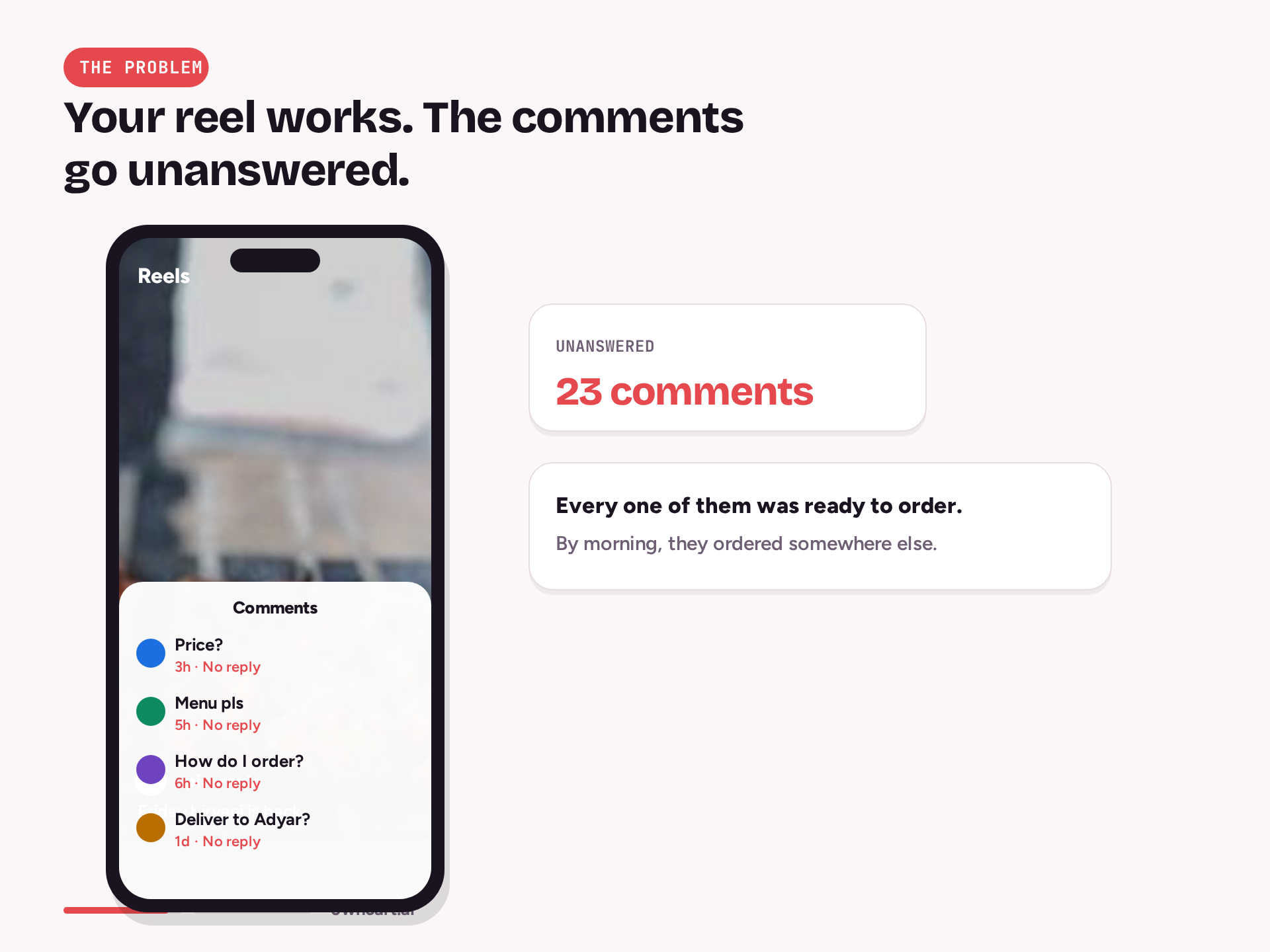 Watch comment to order — the problem